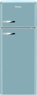 Amica Retro Kühl-Gefrierkombination 144cm, Türkisblau, Vintage-Design