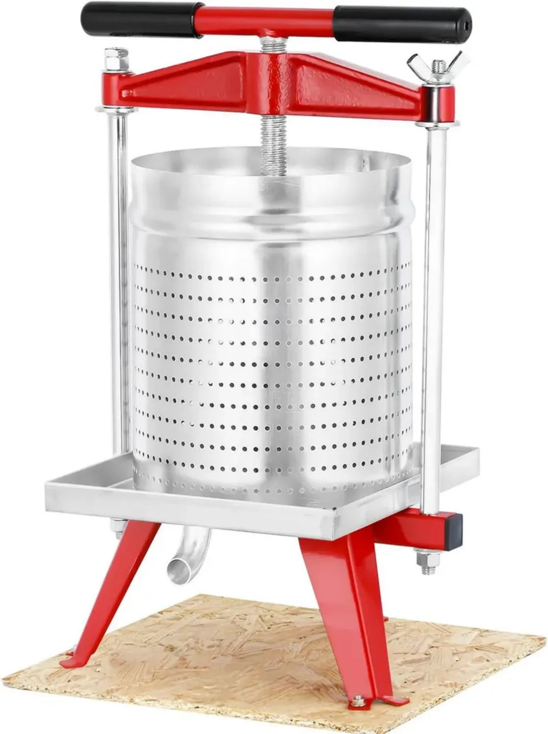 Mosakar Edelstahl Fruchtpresse 15L - AISI 304, Ideal für Wein- und Apfelsaftproduktion