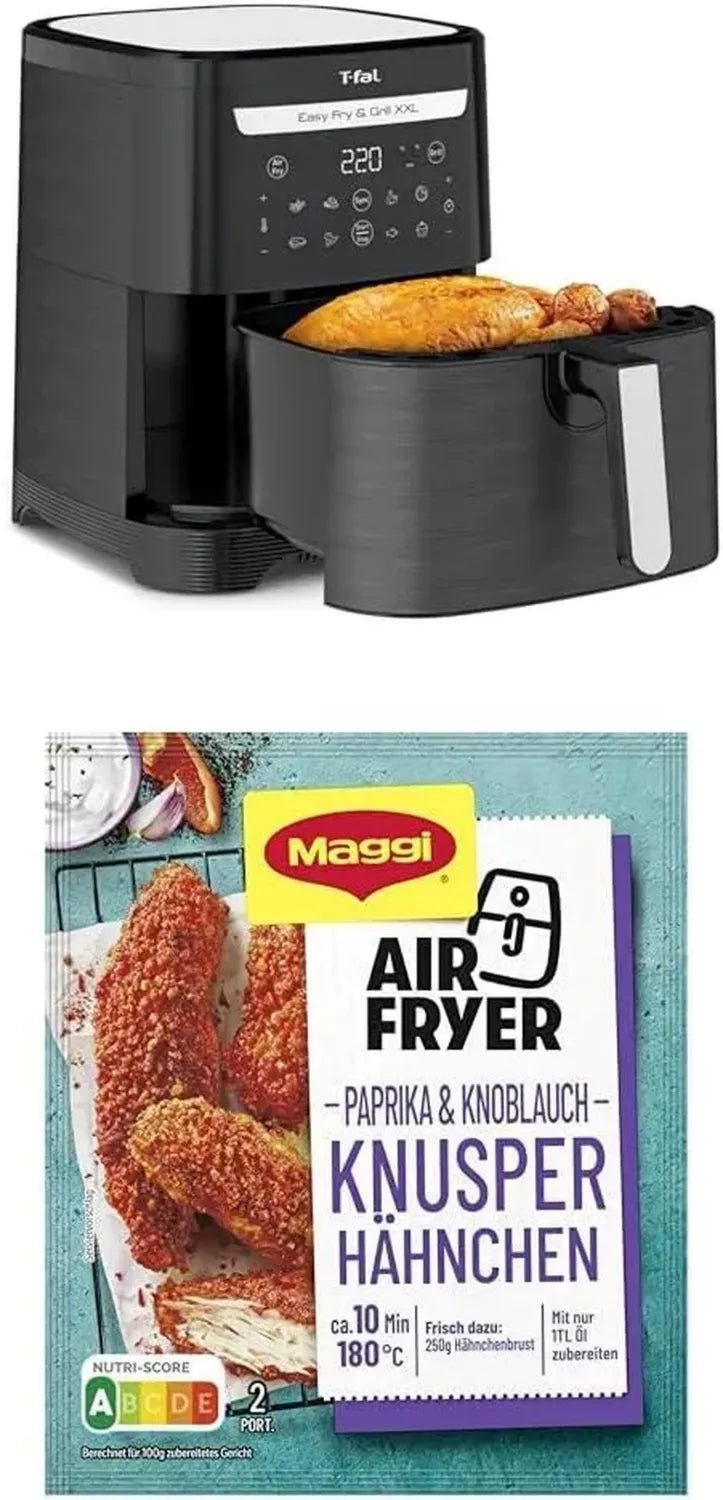 Tefal Easy Fry & Grill XXL Heißluftfritteuse 6,5L, 2-in-1 Air Fryer mit Grill, Flexcook-Einsatz für gleichzeitiges Garen, Ölfreie Fritteuse, Energiesparend mit 8 Programmen, Modell EY8018