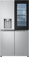 LG InstaView Multi-Door Kühlschrank, 638 L, Side-by-Side, Wasserspender mit Festwasseranschluss, NoFrost, 91,4 cm, Silber