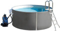 BWT Stahlwand-Pool Set 3,5 m mit robuster Filteranlage und Edelstahltreppe
