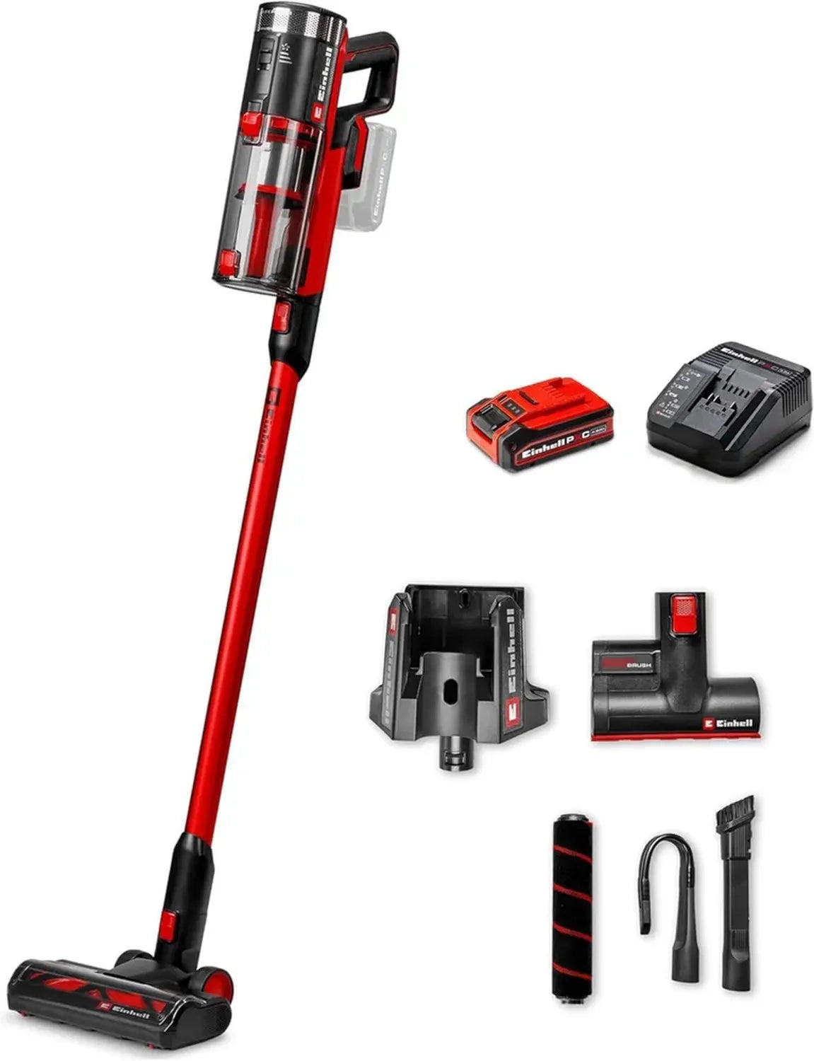 Einhell Kabelloser Stielstaubsauger TE-SV 18/270 Li PXC, 18 V, bürstenlos, 270 mbar, ohne Beutel, 3 Modi, 3-fach Filtersystem, inkl. Akku & Zubehör
