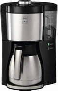 Melitta Look Therm Perfektion – Filterkaffeemaschine mit Doppelwand-Thermoskanne, abnehmbarer Wassertank, für 10 Tassen, Schwarz/Edelstahl