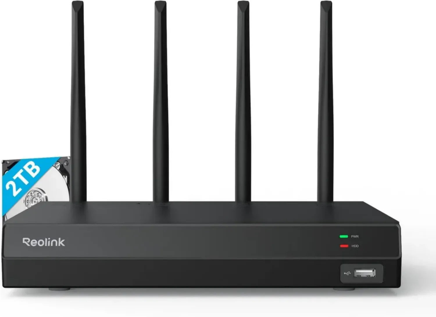 Reolink 4K 12-Kanal WLAN NVR mit Wi-Fi 6, eingebauter 2TB Festplatte, kompatibel mit WLAN- und Akku-Kameras, Überwachungssystem ohne PoE-Anschlüsse