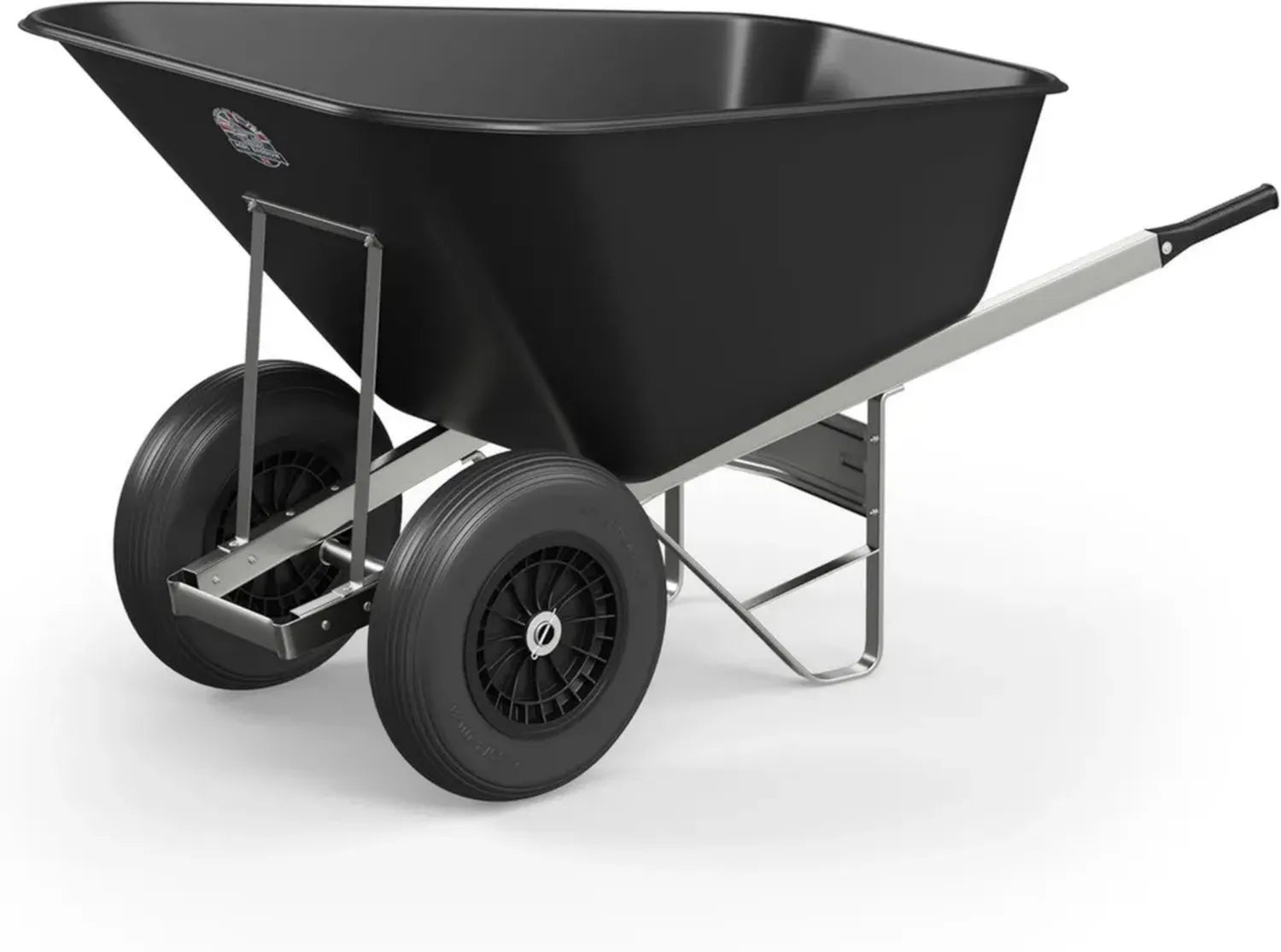 Kunststoff-Schubkarre 200L mit pannensicheren Twin Slim Reifen, schwarz – Perfekt für Landwirtschaft, Gärten und Ställe