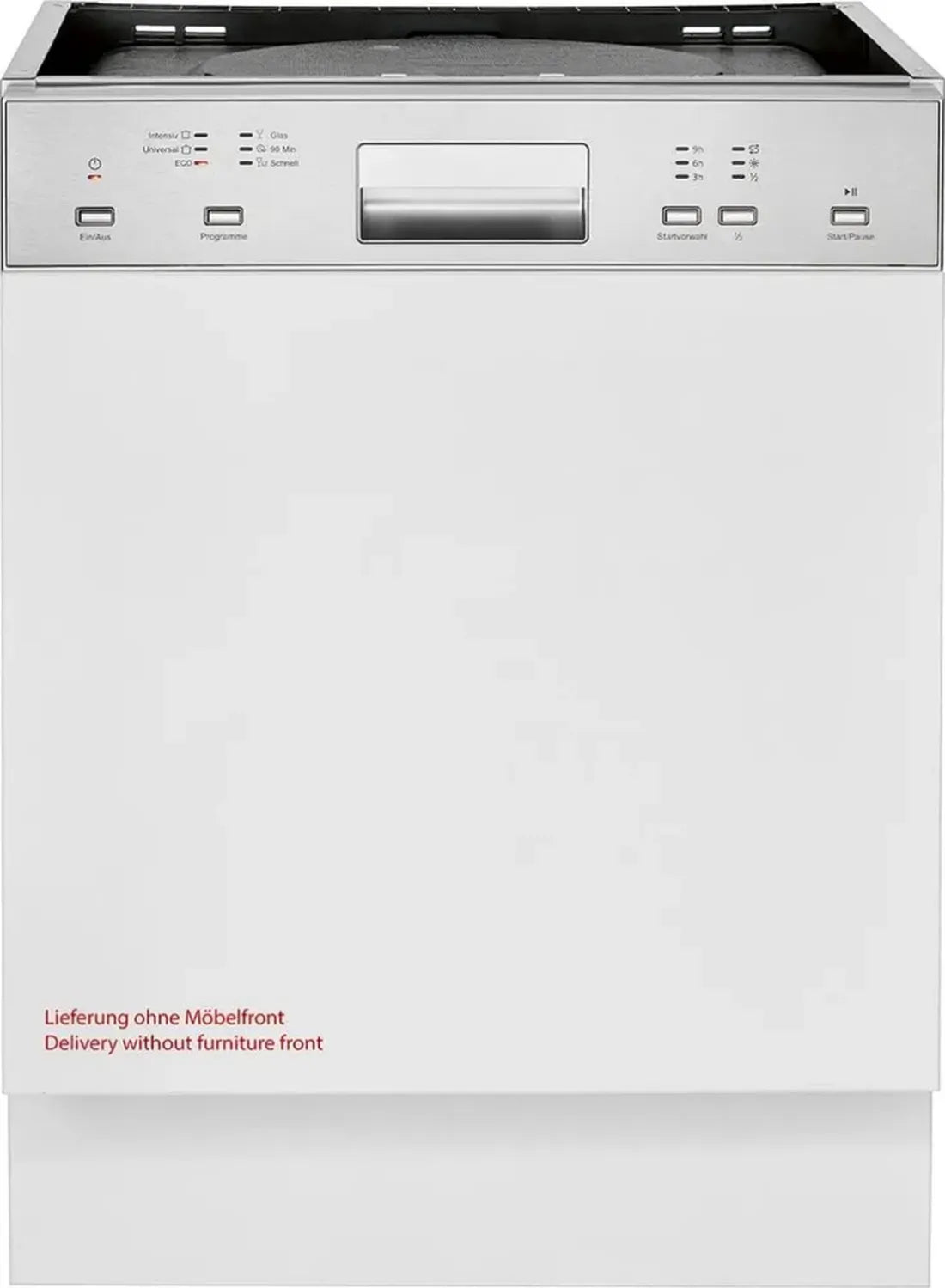 Bomann teilintegrierter Geschirrspüler, 60 cm, 12 Gedecke, 6 Programme, Edelstahl-Design