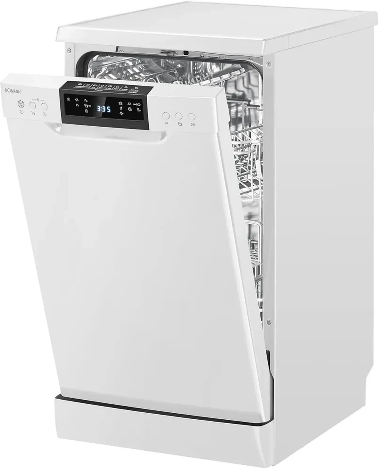 Bomann 45 cm Geschirrspüler, 10 Maßgedecke, 7 Programme, LED-Anzeige, Unterbau-fähig, Weiß
