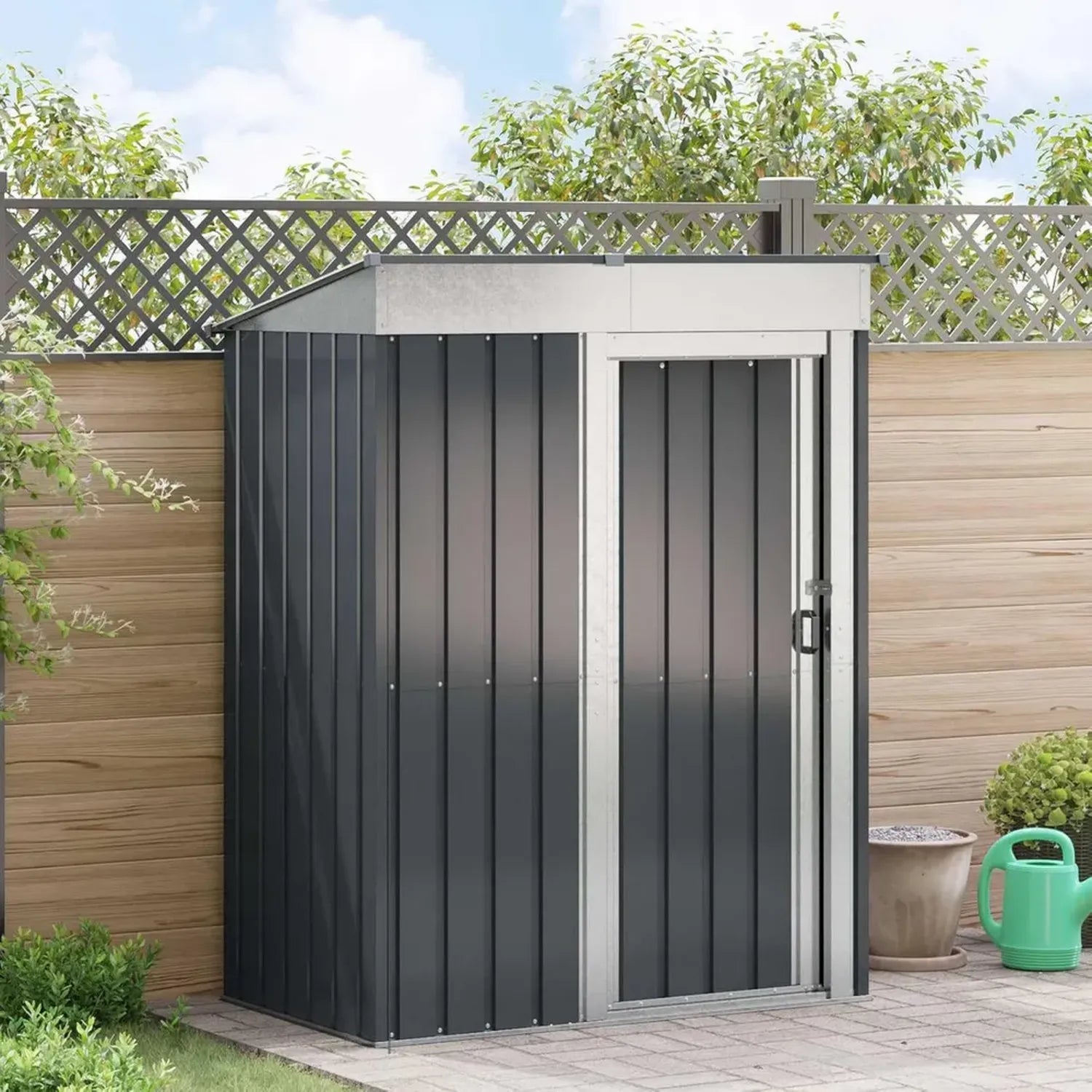 Geräumiges Metall-Gartenhaus in Anthrazit mit Stahlkonstruktion, wetterfest und einfach zu montieren