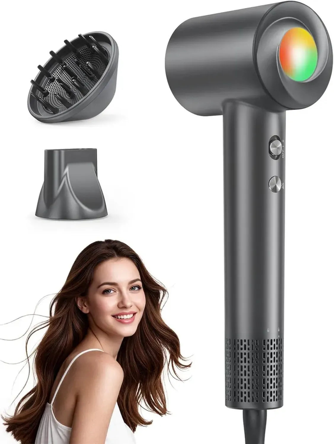 Profi-Ionen-Haartrockner mit Diffusor, 150.000 U/Min, schnelles Trocknen für Locken, Reisen und Salon