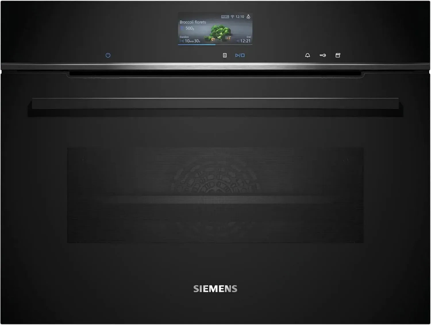 Siemens iQ700 Einbau-Dampfbackofen 60x45 cm, Schwarz, Hydrolyse, Touchscreen, Air Fry, 4D Heißluft