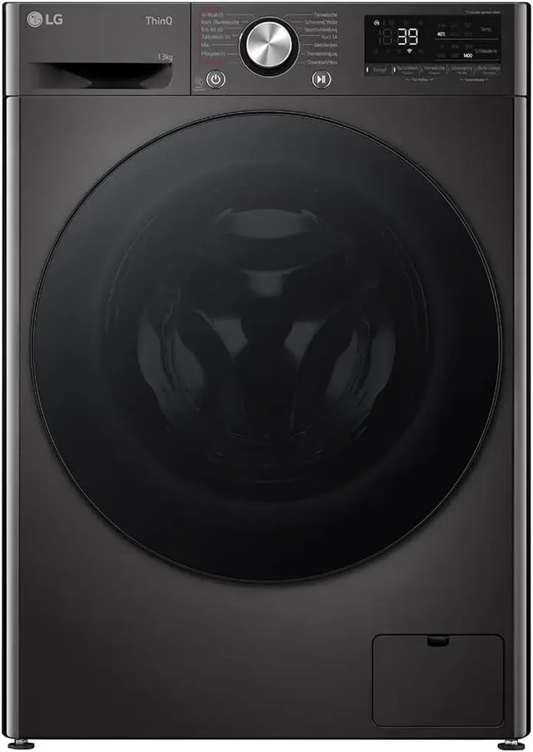 LG F4WR703YB 13 kg Frontlader-Waschmaschine, TurboWash 360, Allergiepflege, Dampf, Wi-Fi, Touchdisplay, A Energieklasse, 1400 U/Min, 61.5x60x85 cm, Platin Schwarz