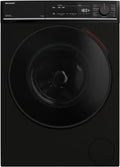 SHARP Waschmaschine 12kg Frontlader, 1400 U/Min, Veezy App, Dampffunktion, Inverter, AquaStop, Schwarz