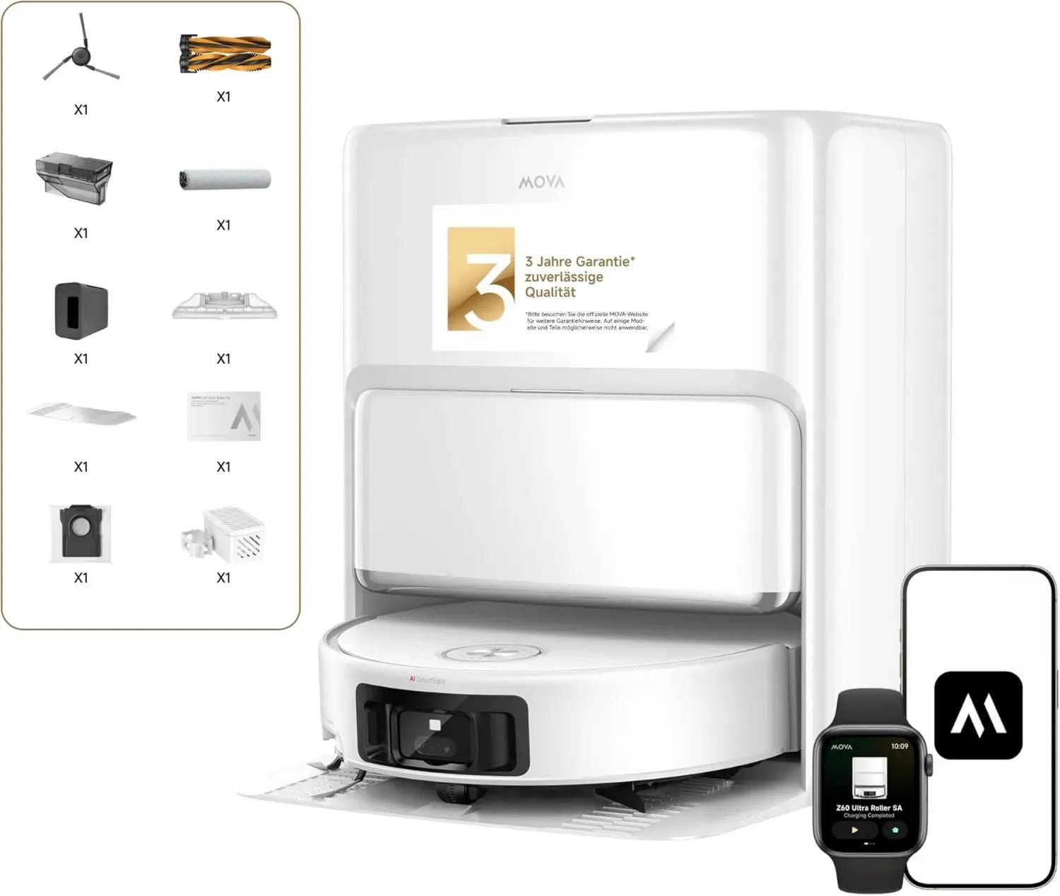 Mova Z60 Ultra Saugroboter mit 26000 Pa, Wischfunktion & FlexScope-Radar