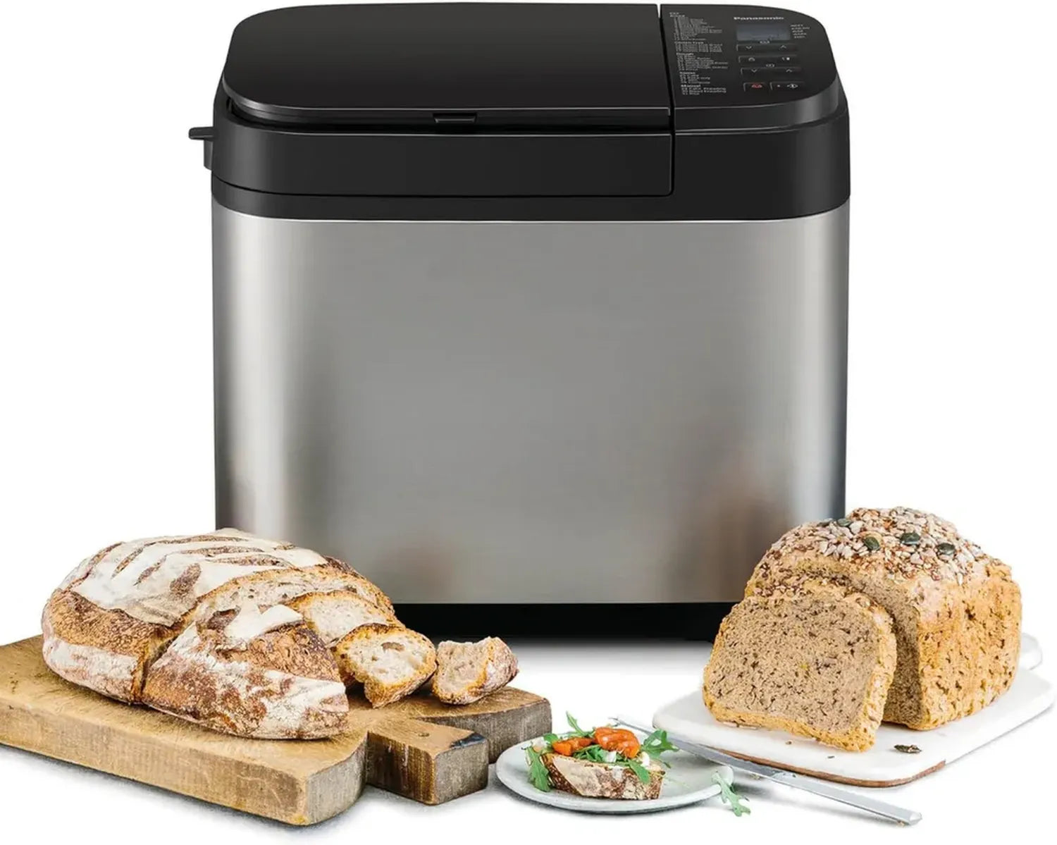 Panasonic SD-YR2550 Brotbackautomat mit 31 Programmen und Zutaten-Dosierer, Silber