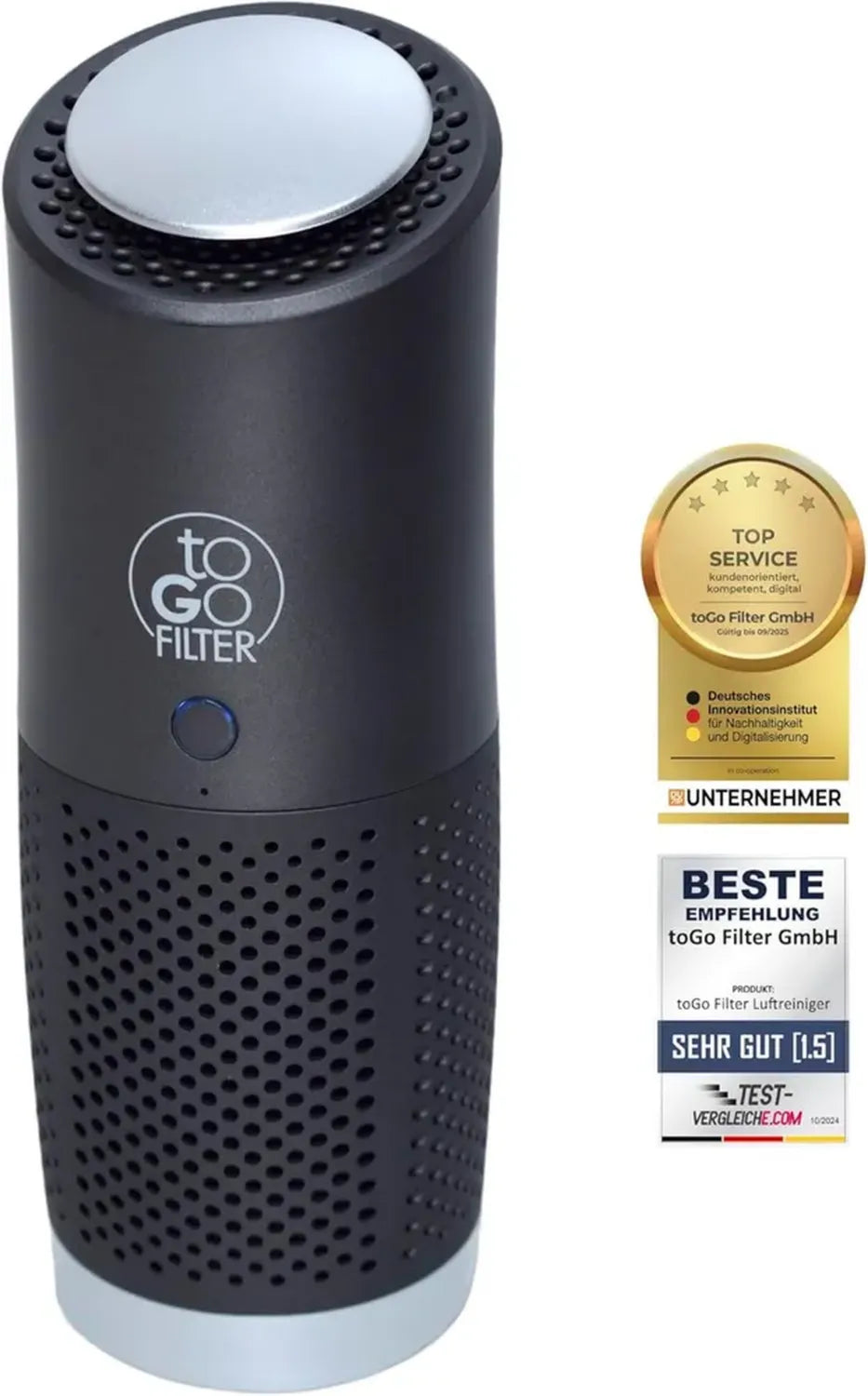 Kompakter tragbarer Mini-Luftreiniger mit HEPA 13 & Aktivkohlefilter – Ideal für Auto, Büro & Reisen – Entfernt Schadstoffe, Pollen & Rauch – Allergikerfreundlich (Schwarz)
