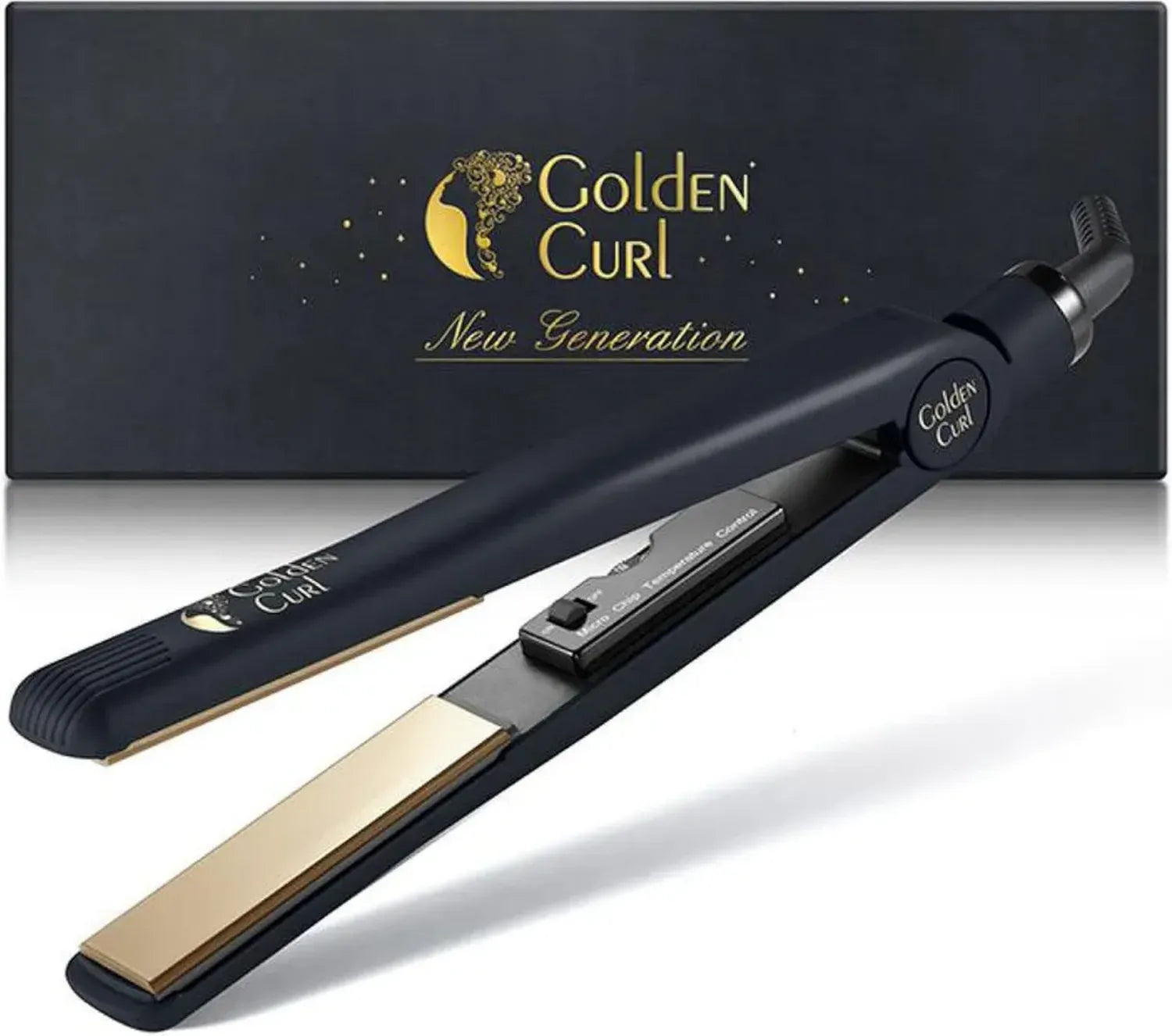 2-in-1 Haarglätter und Lockenstab - Langlebiges Styling-Werkzeug in Gold