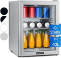 Klarstein Mini-Kühlschrank mit Glastür, leiser Getränkekühler 42L, einstellbare Ablagen für Snacks & Kosmetik, Skincare-Kühlung 12-18°C