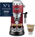 De'Longhi Dedica Style - Kompakte Espressomaschine mit Milchaufschäumer, 15 cm, Rot
