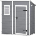 Keter Manor Pent 6x4 Wetterfestes Kunststoff-Gartenhaus, Kompakt und Langlebig, Grau