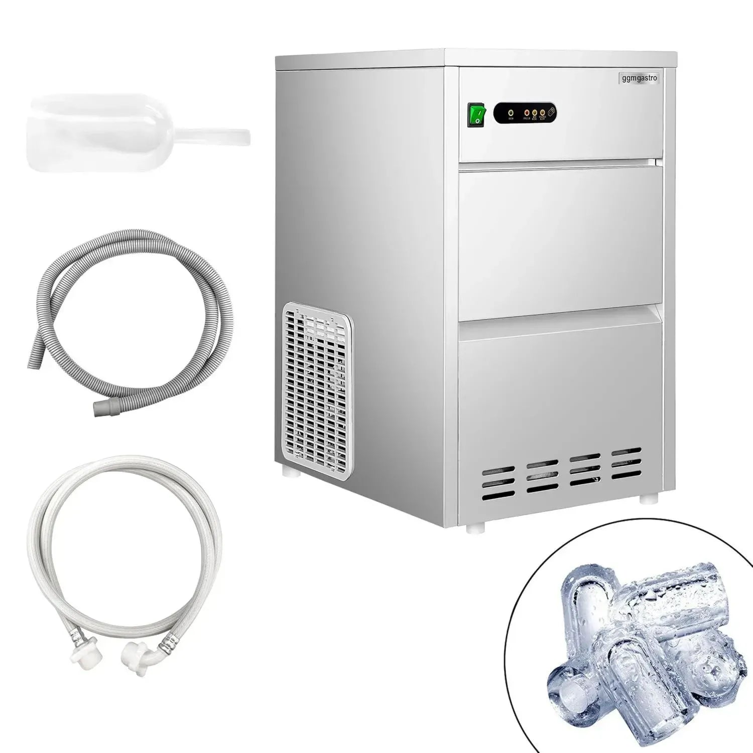 Gastro Edelstahl Eiswürfelbereiter 28 kg/Tag luftgekühlt