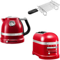 KitchenAid Frühstücksset: Wasserkocher, 2-Scheiben-Toaster & Brötchenaufsatz - Empire Rot