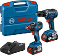 Bosch Professional 18V Set: GDX 18V-200 Schlagschrauber & GSR 18V-55 Bohrschrauber, mit 2x 4.0Ah Akkus & Schnelllader