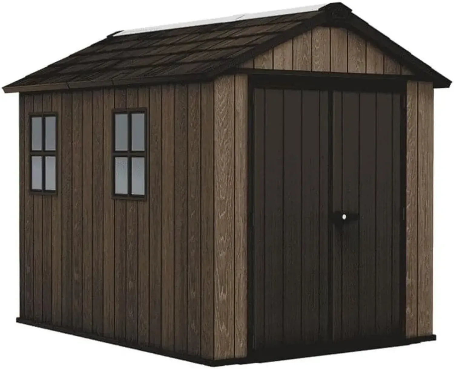 Keter Apex 759 Gerätehaus, wetterbeständig, mit Doppeltür, EVOTECH™ Material, walnuss, 230 x 287 x 246 cm