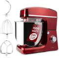 Clatronic XXL Küchenmaschine 10L, 1500W Motor, Teig- und Rührmaschine, inkl. Haken & Schneebesen, Spritzschutz, KM 3765 Rot