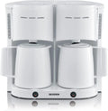 Severin Kaffeemaschine mit 2 Thermokannen, 16 Tassen, 2000 W, Weiß