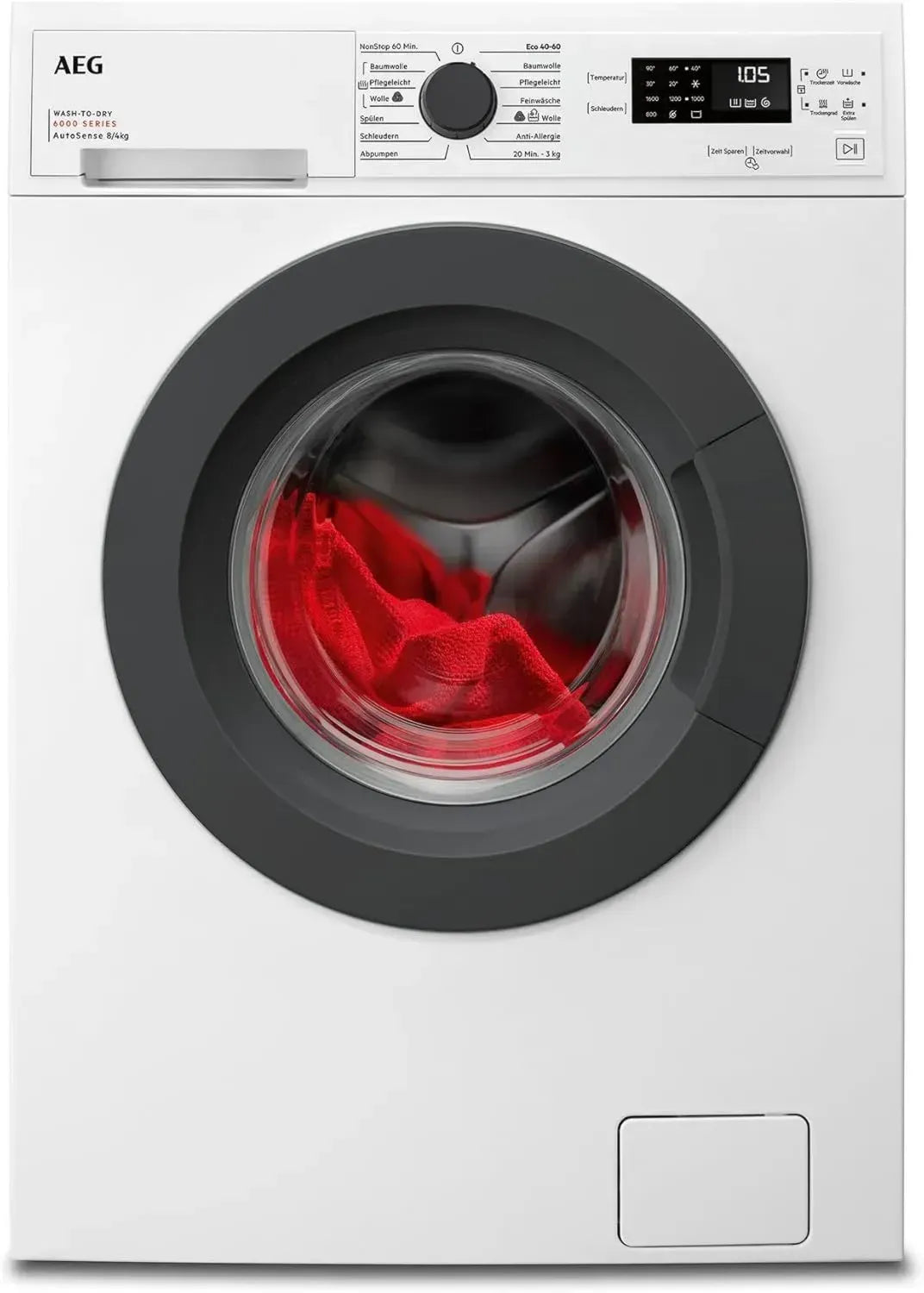 AEG 6000 Serie Waschtrockner, 8 kg/4 kg, Direktwaschen & Trocknen, Energieklasse D/A, Mengenautomatik, Startzeitvorwahl, 1600 U/Min