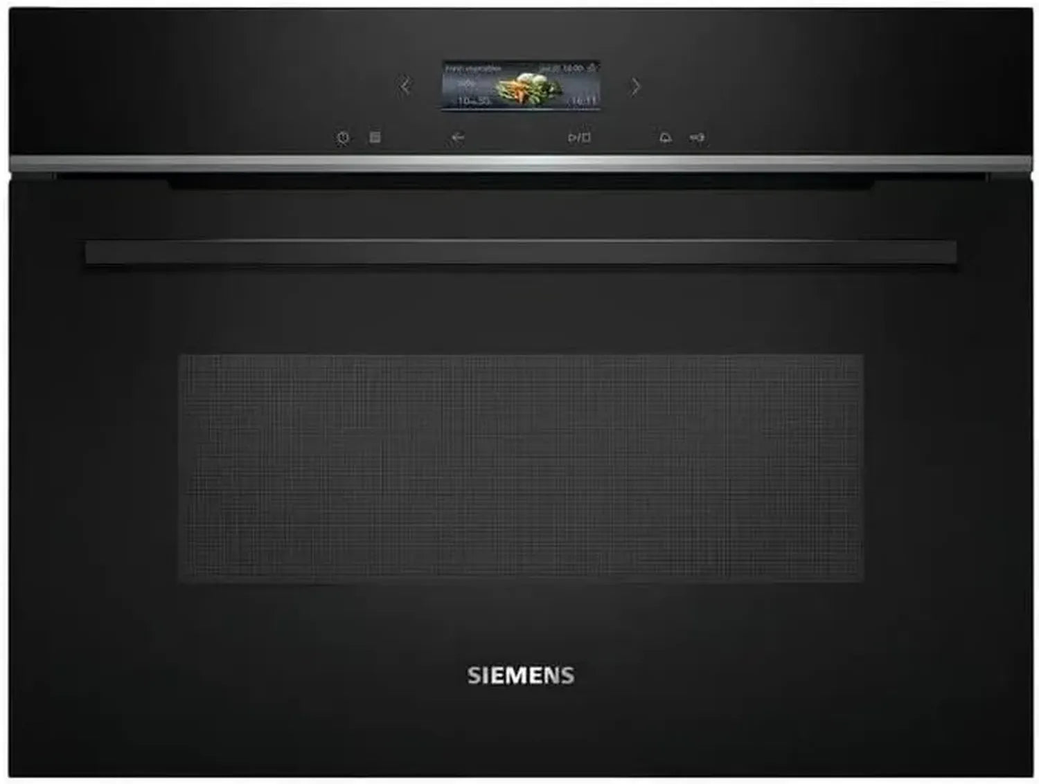 Siemens iQ700 Einbau-Mikrowelle mit Automatikprogrammen und Inverter, 60x45 cm, Schwarz