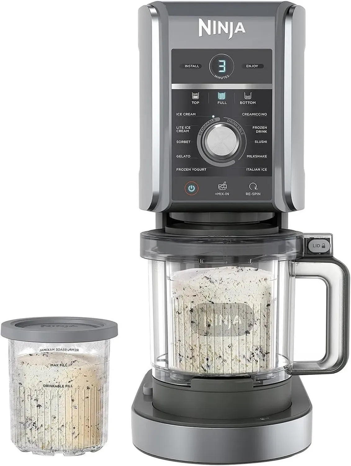 Ninja CREAMi Deluxe 11-in-1 Eismaschine, 11 Programme, XL Behälter, Silber